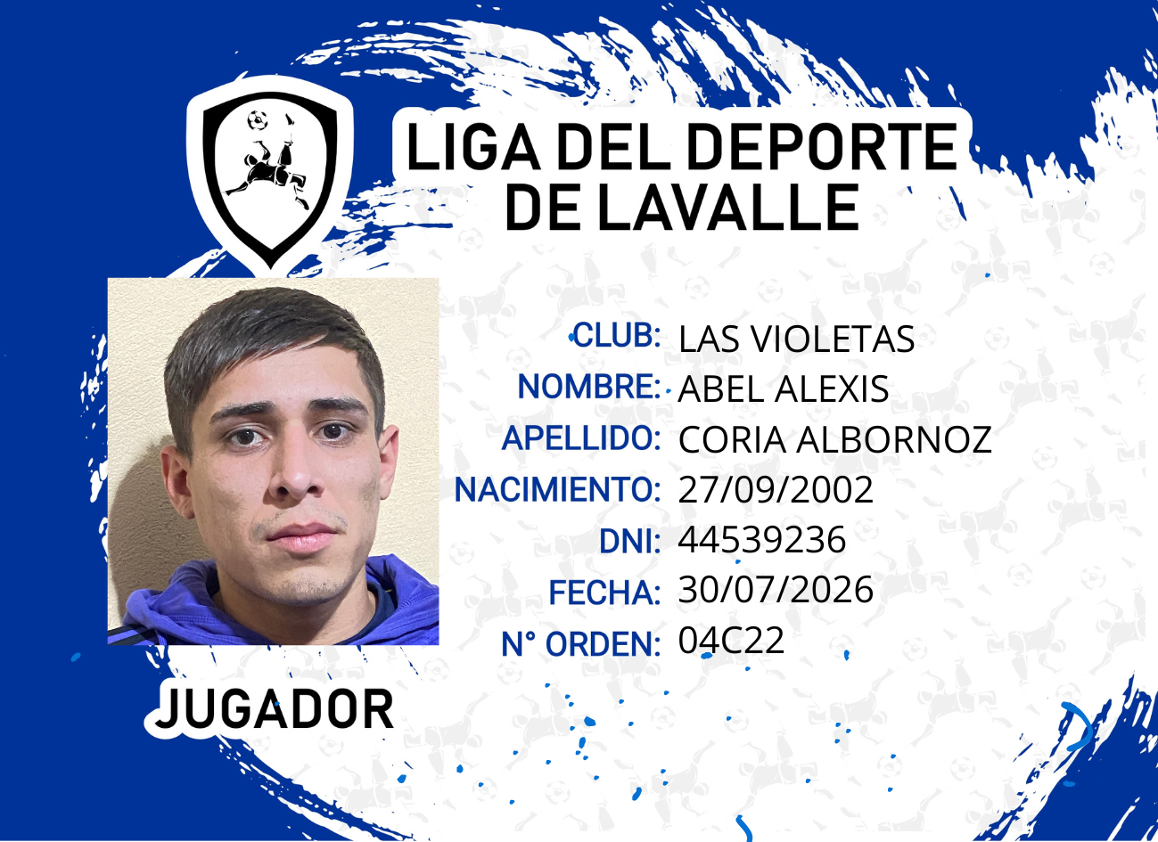 Foto carnet CORIA ALBORNOZ, ABEL ALEXIS