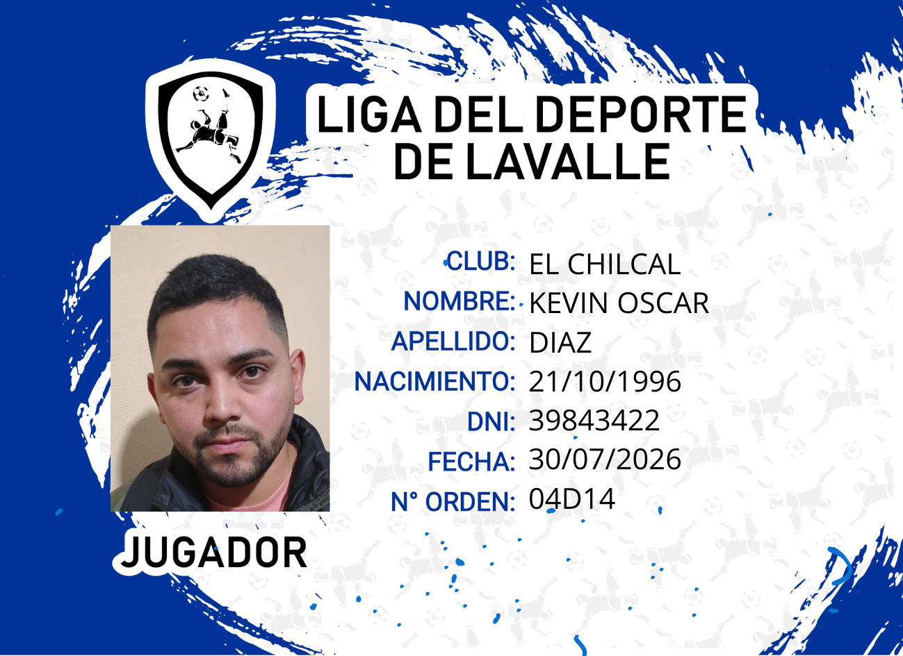 Foto carnet DIAZ, KEVIN OSCAR