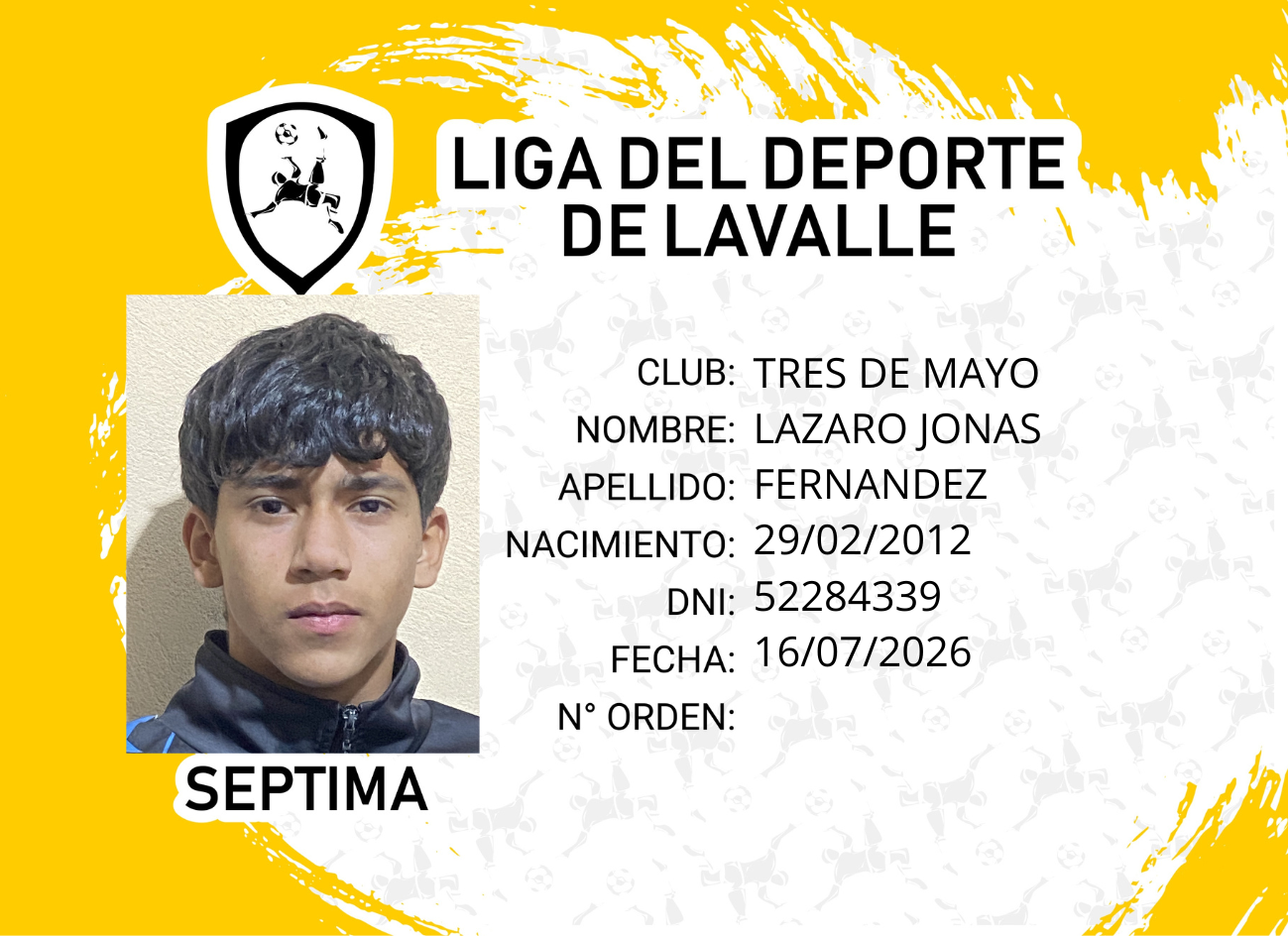 Foto carnet FERNÁNDEZ, LÁZARO JONÁS