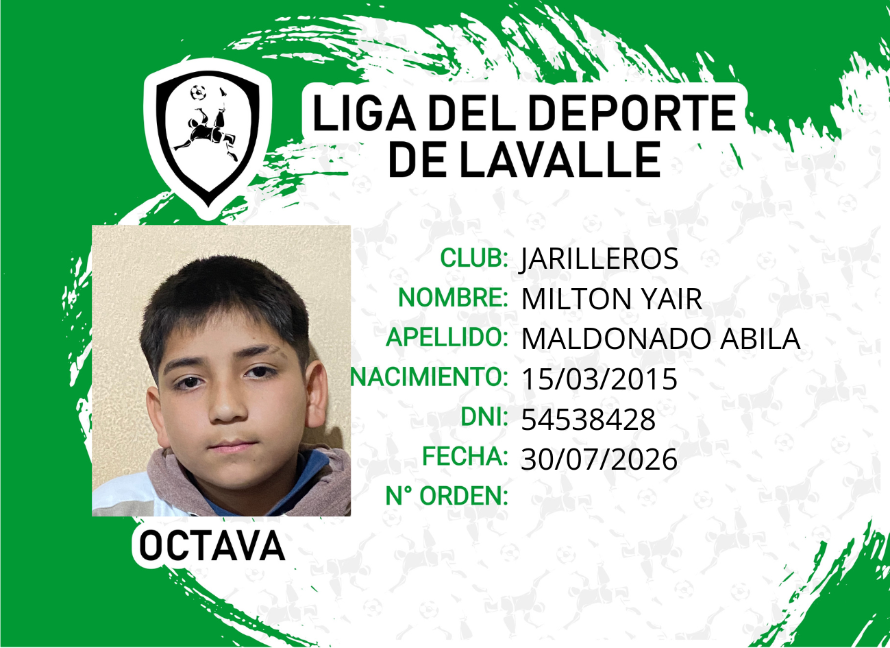 Foto carnet MALDONADO ABILA, MILTON YAIR