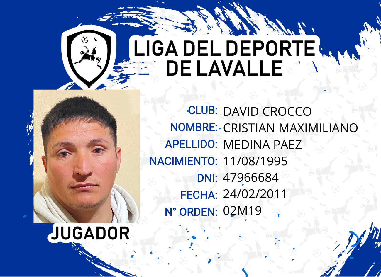 Foto carnet MEDINA PAEZ, CRISTIAN MAXIMILIANO