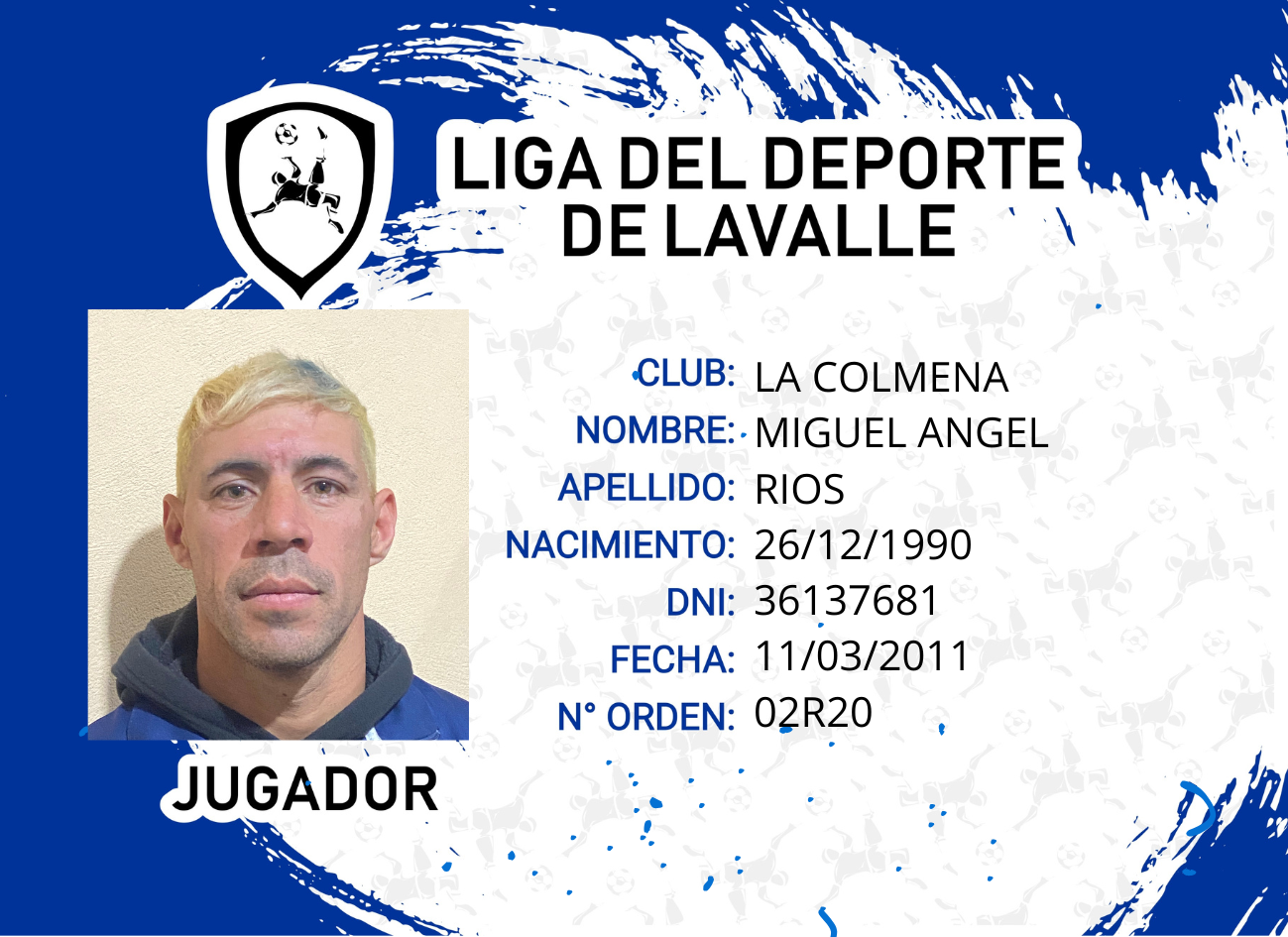 Foto carnet RIOS, MIGUEL ANGEL