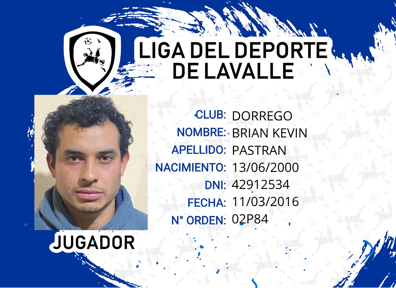Foto carnet PASTRAN, BRIAN KEVIN