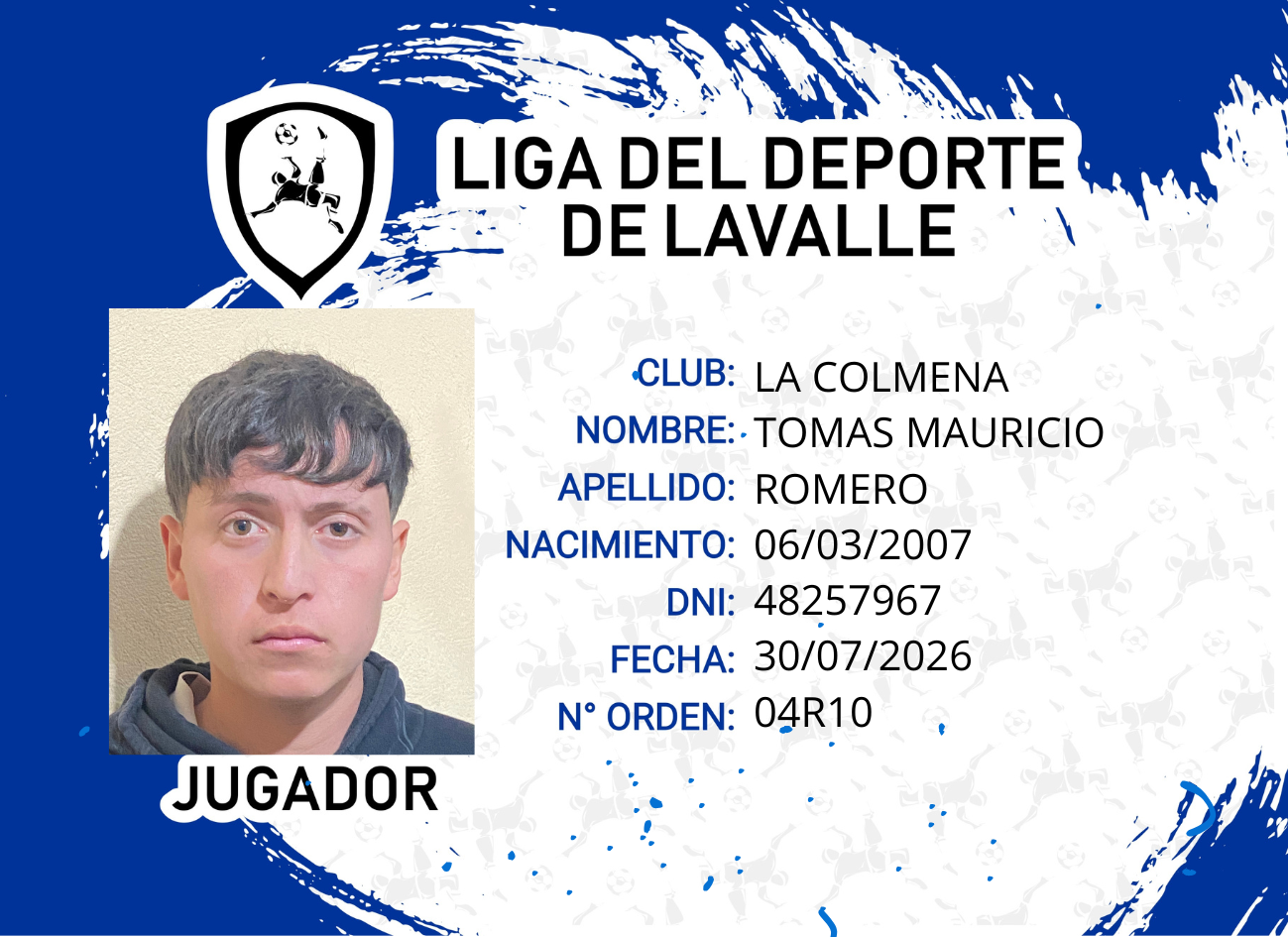 Foto carnet ROMERO, TOMAS MAURICIO