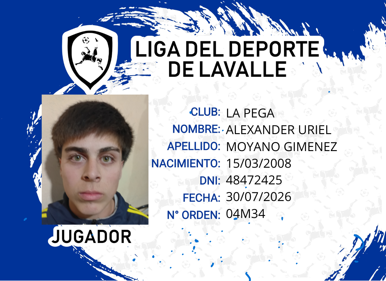 Foto carnet MOYANO GIMENEZ, ALEXANDER URIEL