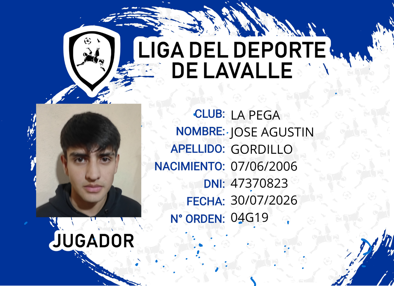 Foto carnet GORDILLO, JOSE AGUSTIN
