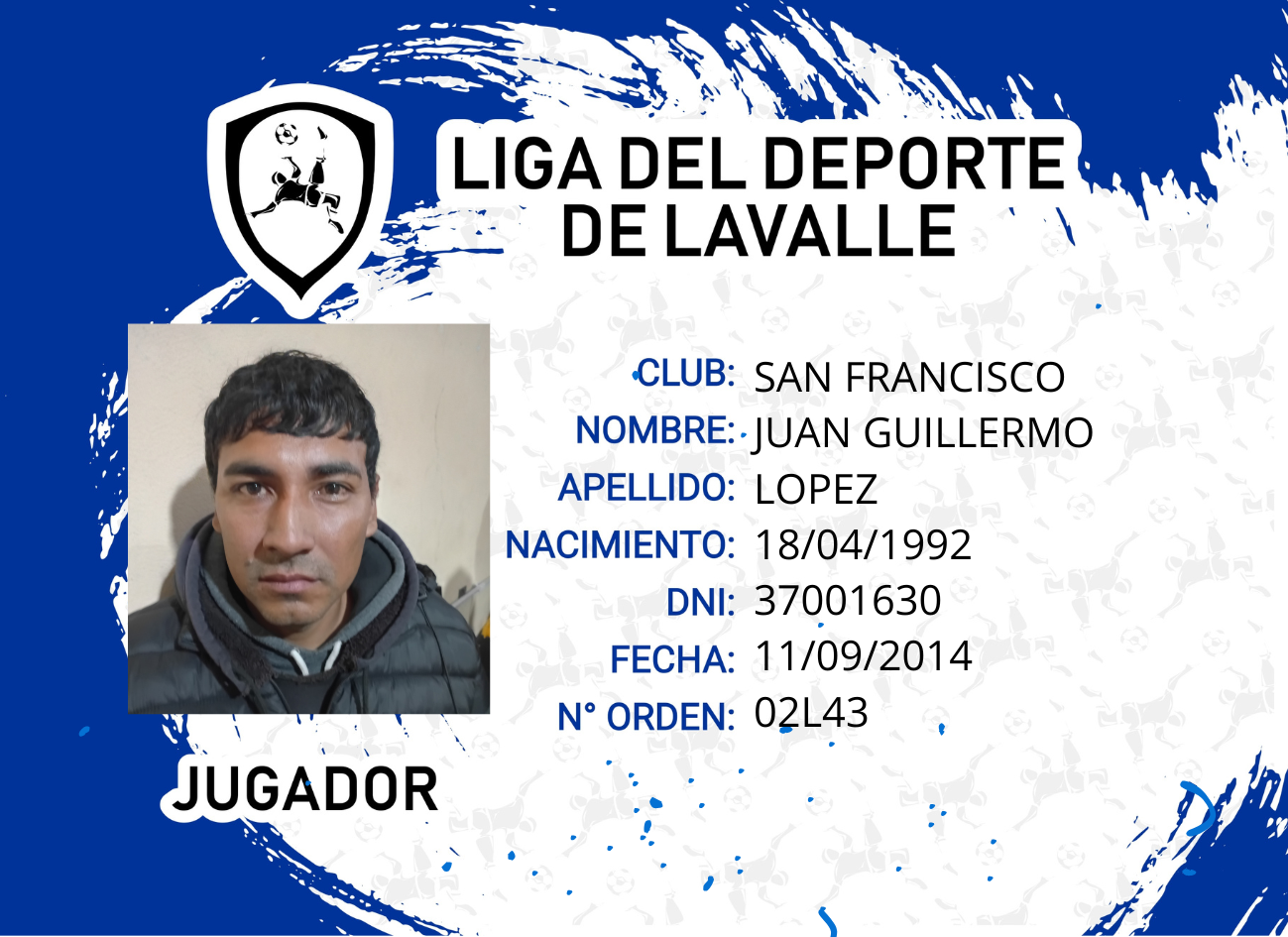 Foto carnet LOPEZ, JUAN GUILLERMO
