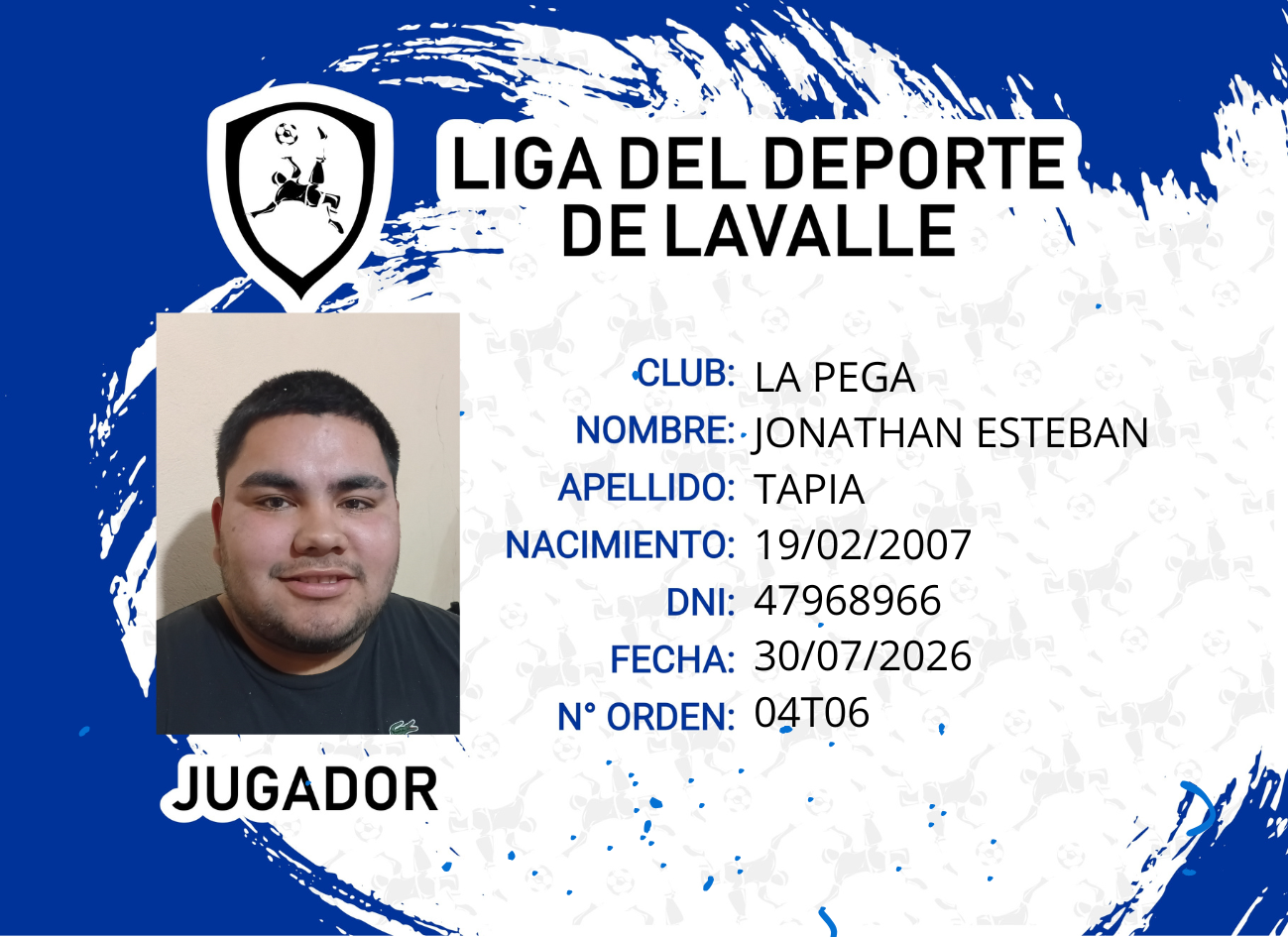 Foto carnet TAPIA, JONATHAN ESTEBAN