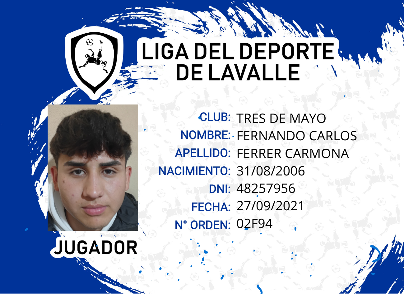 Foto carnet FERRER CARMONA, FERNANDO CARLOS