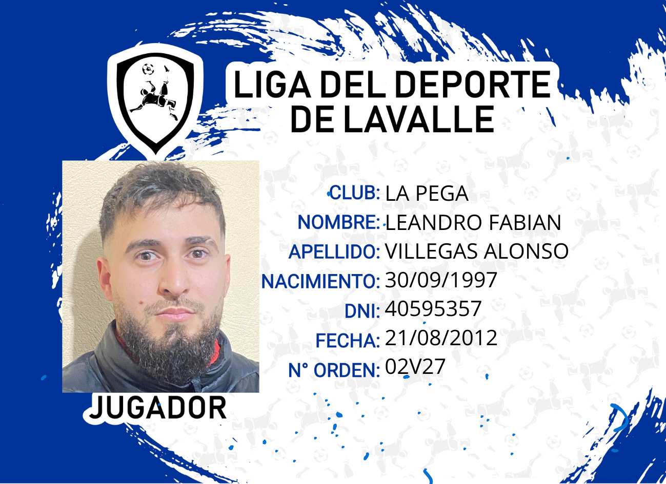 Foto carnet VILLEGAS ALONSO, LEANDRO FABIAN
