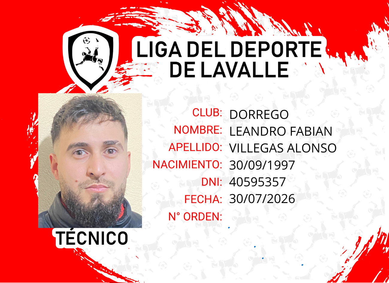 Foto carnet VILLEGAS ALONSO, LEANDRO FABIAN