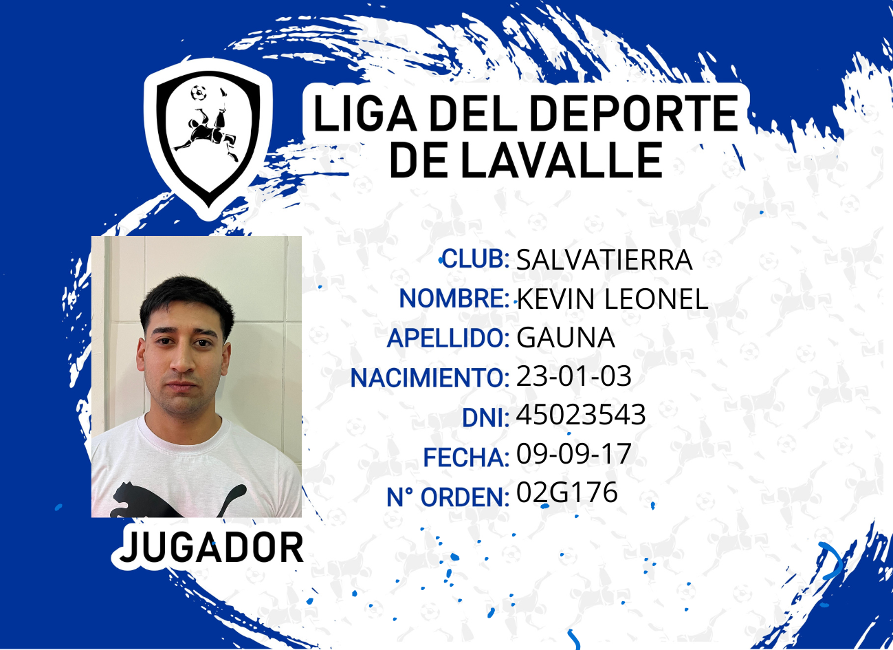 Foto carnet KEVIN LEONEL GAUNA 
