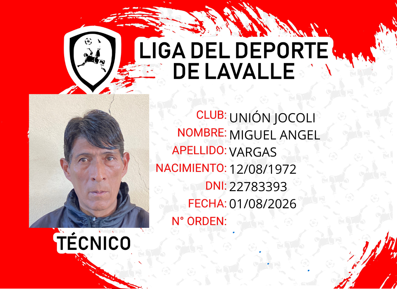 Foto carnet MIGUEL ANGEL VARGAS