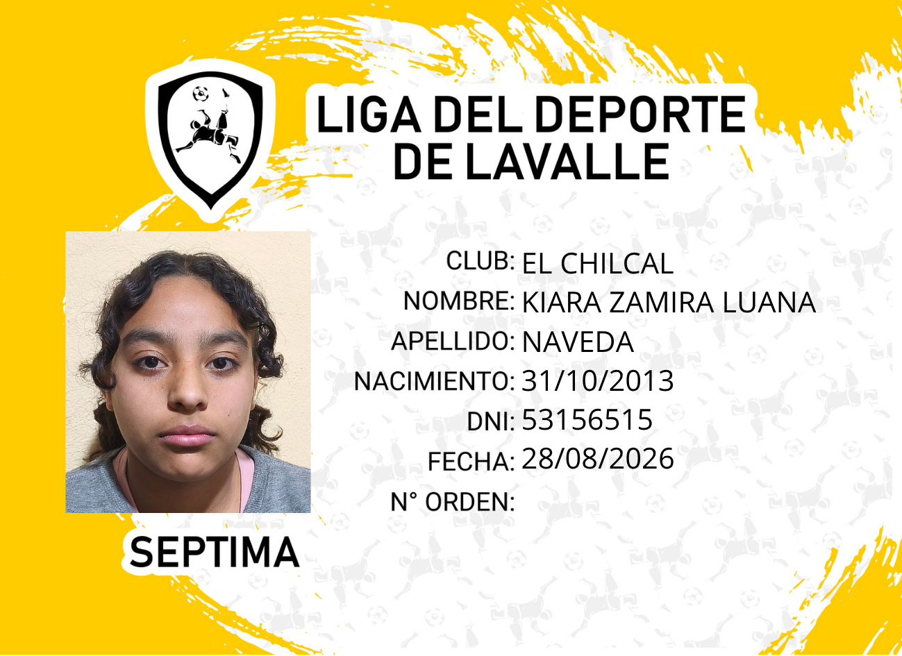 Foto carnet NAVEDA, KIARA ZAMIRA LUANA