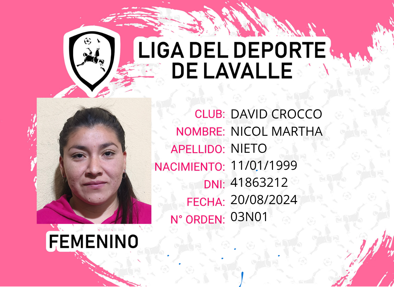 Foto carnet NIETO, NICOL MARTHA