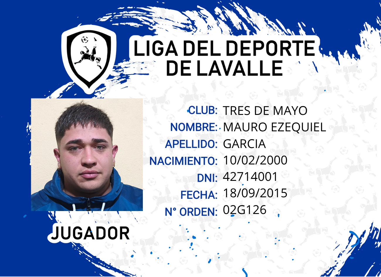 Foto carnet GARCIA, MAURO EZEQUIEL