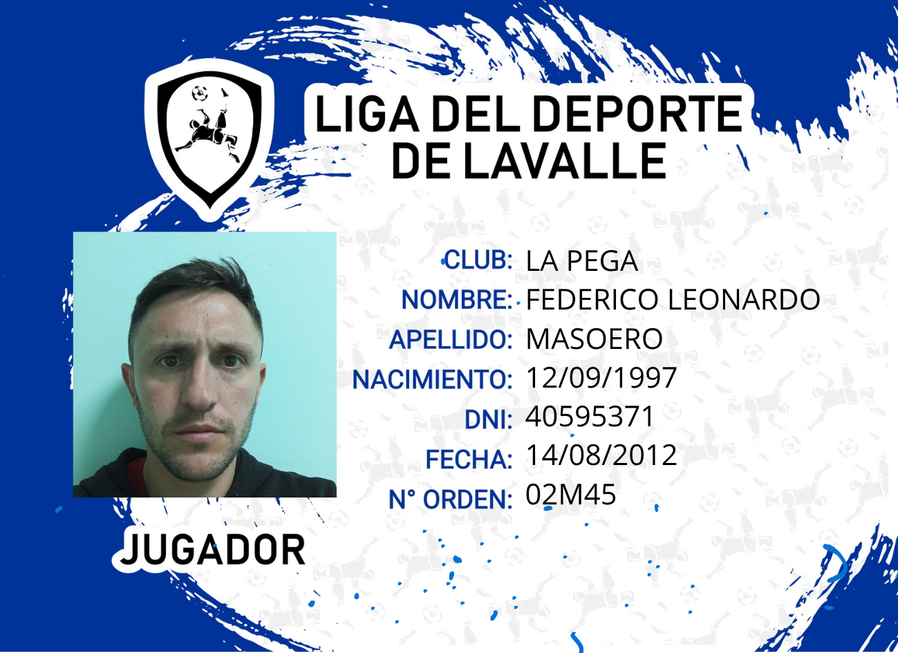Foto carnet MASOERO, FEDERICO LEONARDO