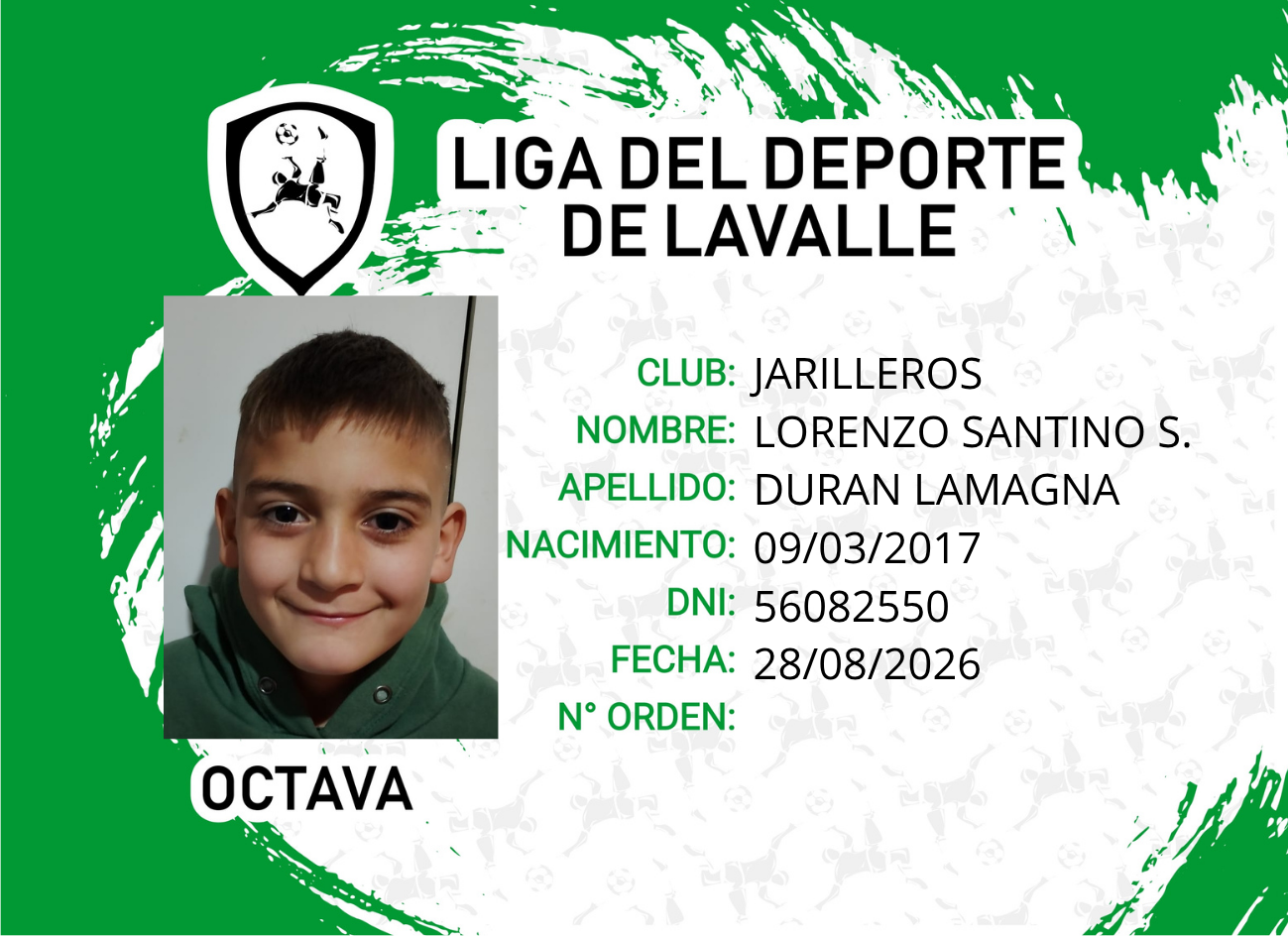 Foto carnet DURAN LAMAGNA, LORENZO SANTINO S.