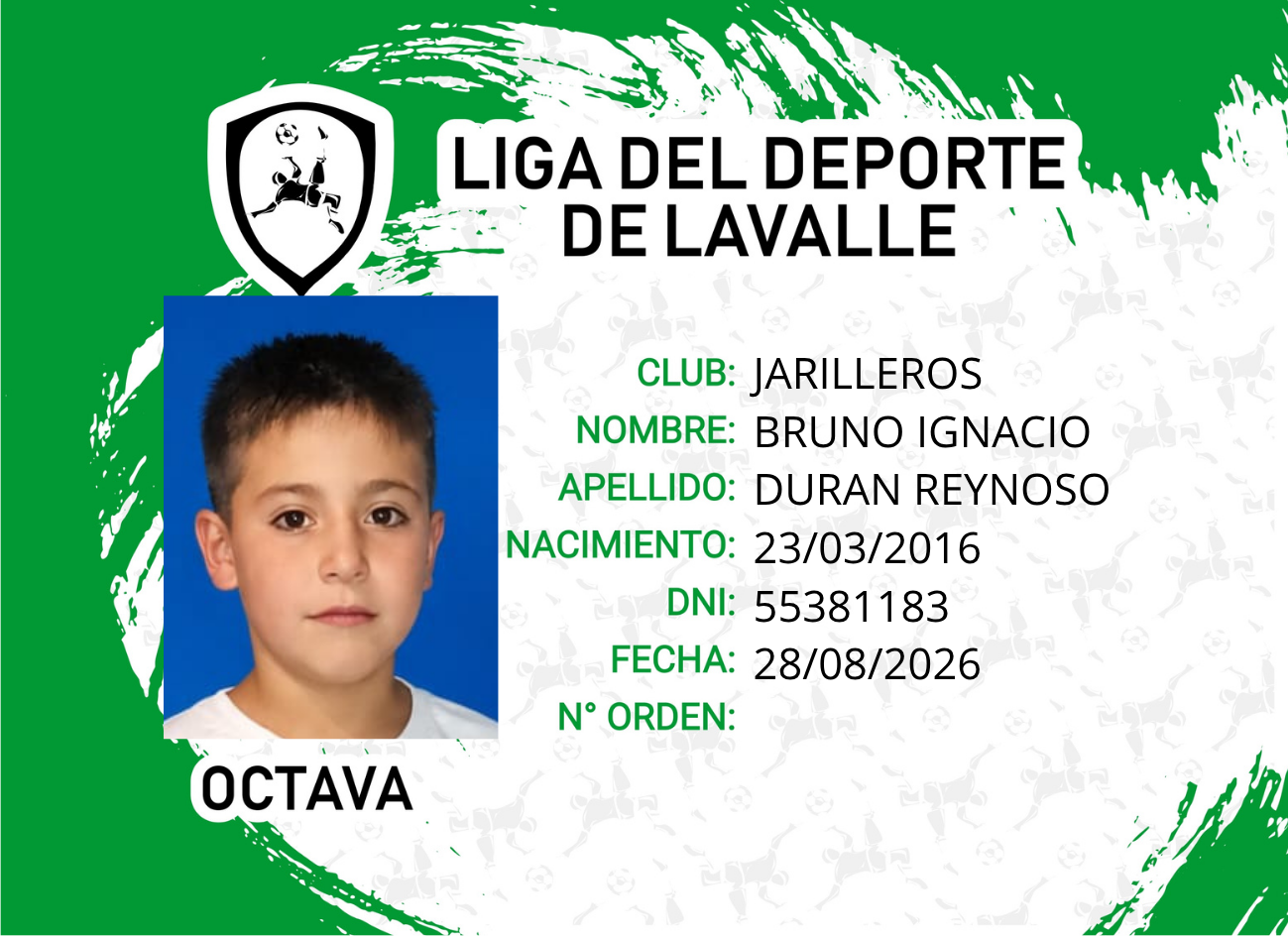 Foto carnet DURAN REYNOSO, BRUNO IGNACIO