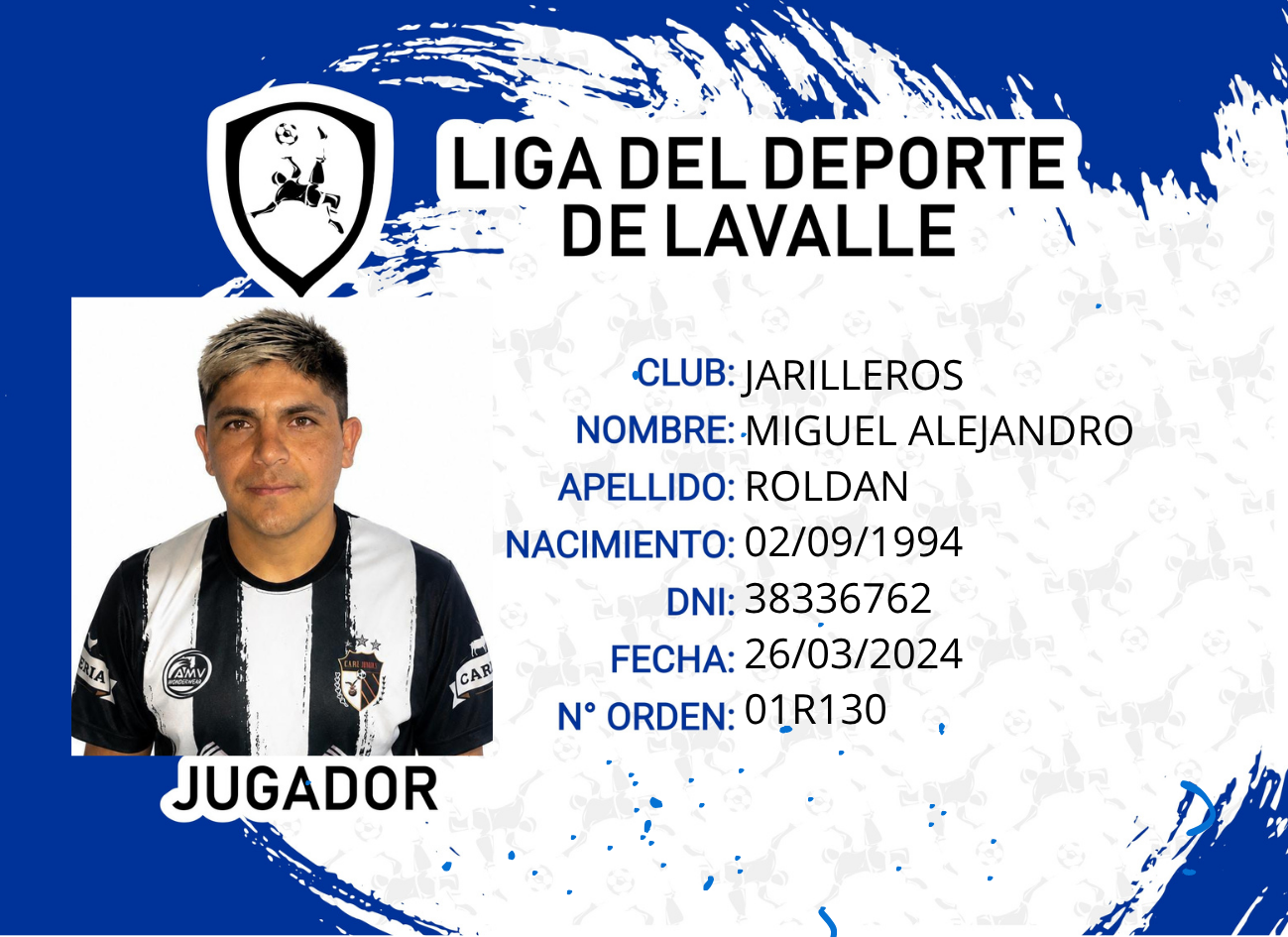 Foto carnet ROLDAN, MIGUEL ALEJANDRO