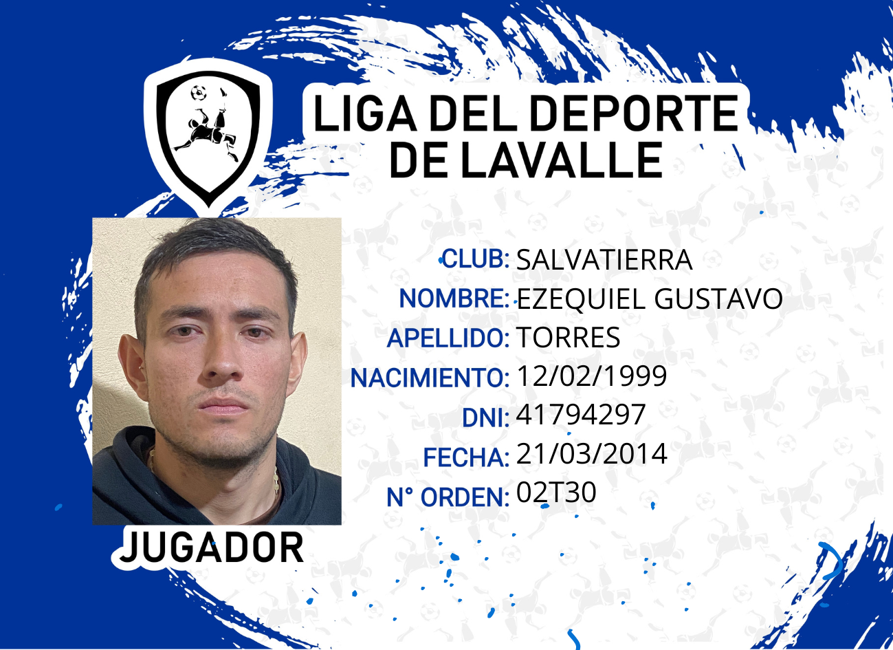 Foto carnet TORRES, EZEQUIEL GUSTAVO