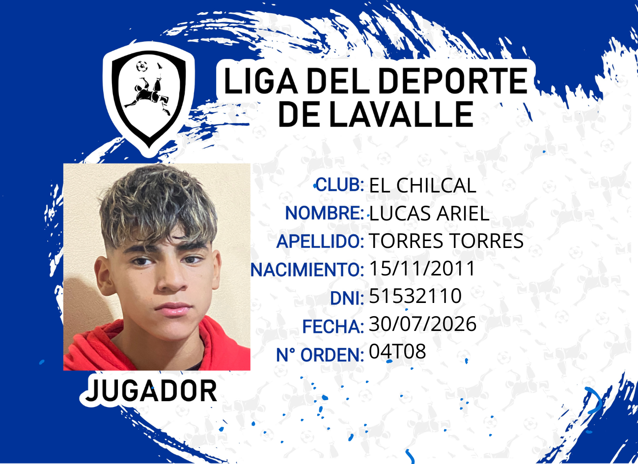 Foto carnet TORRES TORRES, LUCAS ARIEL