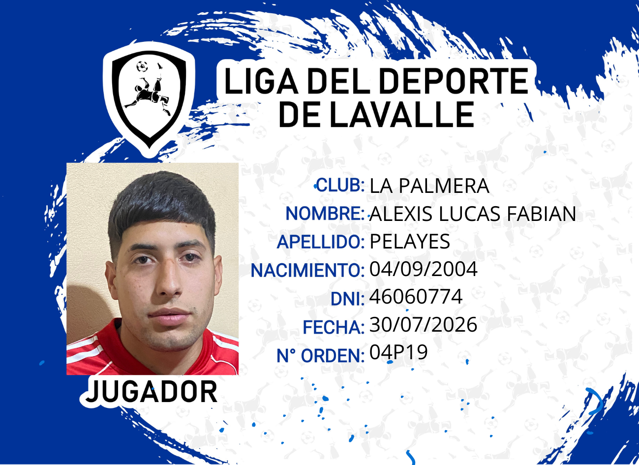 Foto carnet PELAYES, ALEXIS LUCAS FABIAN