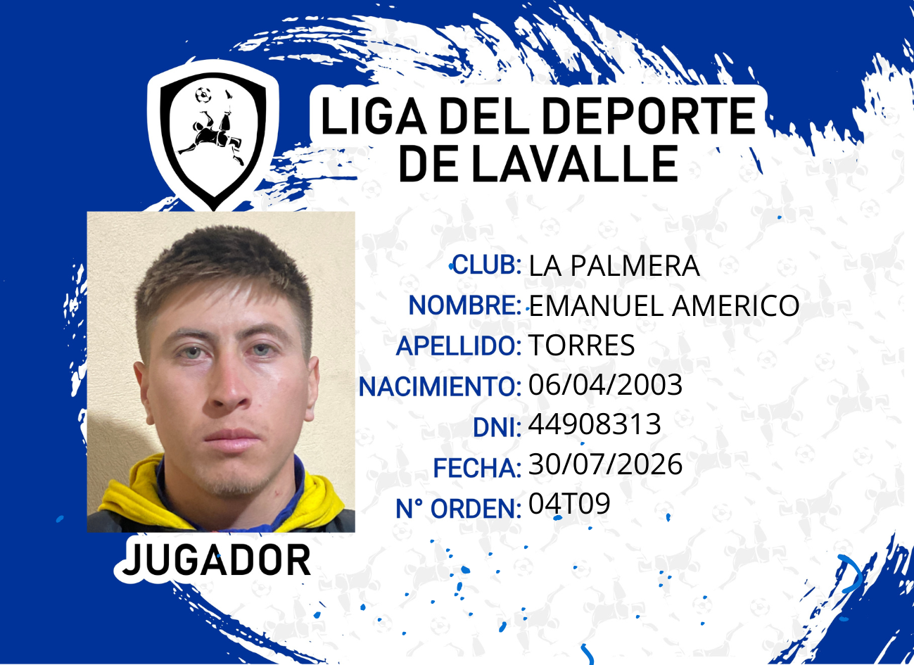 Foto carnet TORRES, EMANUEL AMERICO