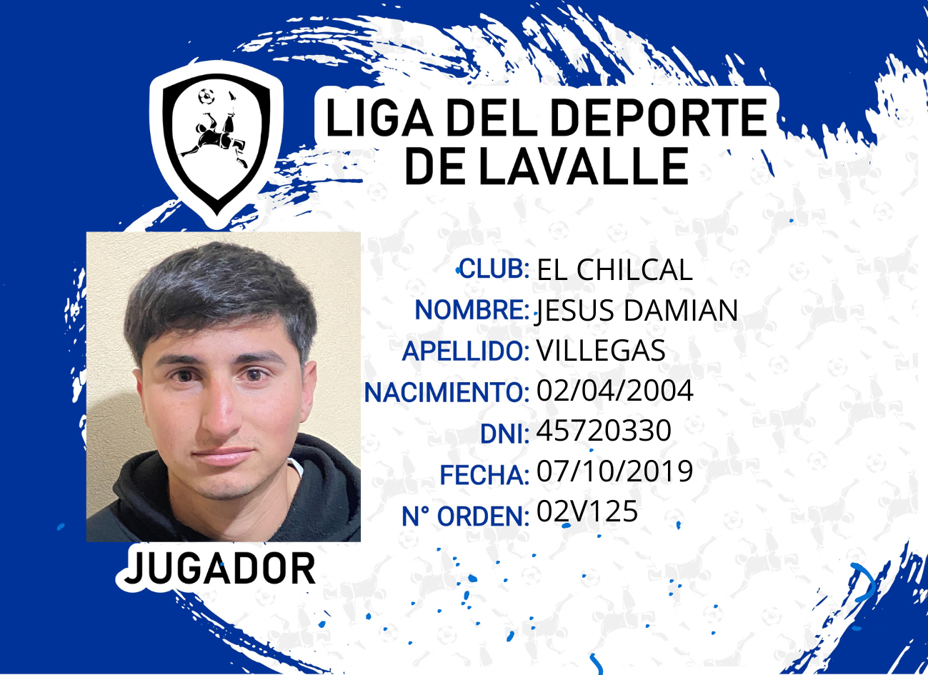 Foto carnet VILLEGAS, JESUS DAMIAN