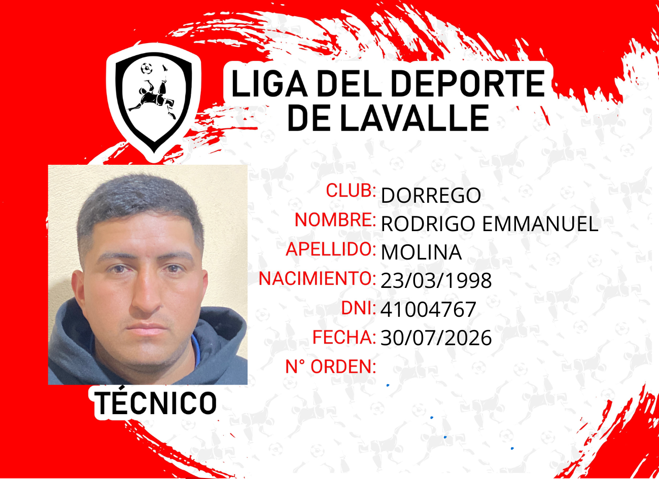 Foto carnet MOLINA, RODRIGO EMMANUEL