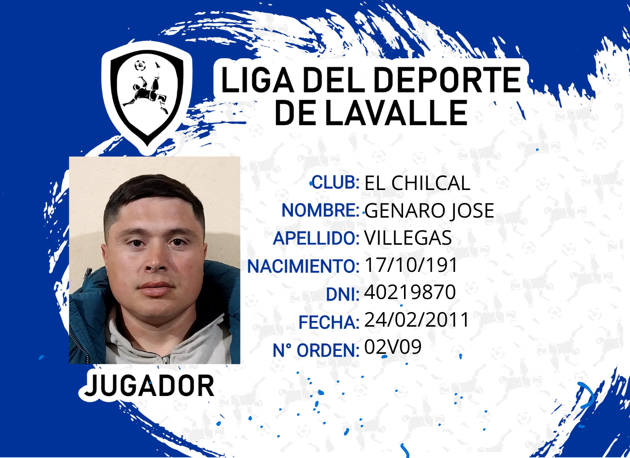 Foto carnet VILLEGAS, GENARO JOSE