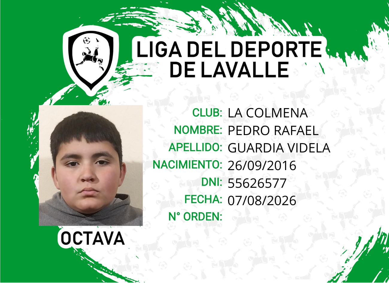 Foto carnet GUARDIA VIDELA, PEDRO RAFAEL