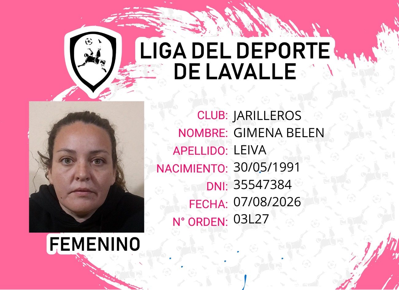 Foto carnet LEIVA, GIMENA BELEN