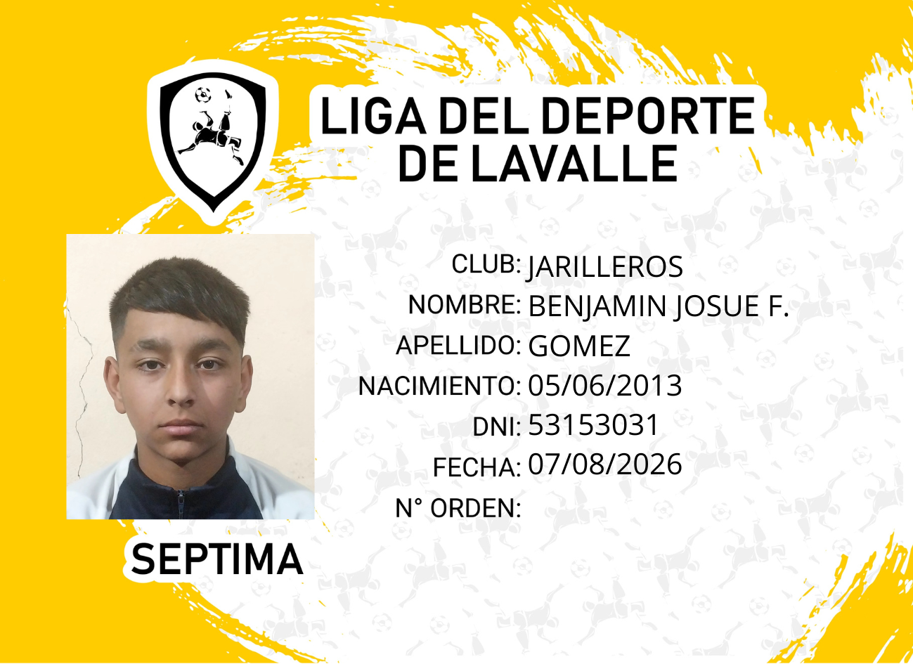 Foto carnet GOMEZ, BENJAMIN JOSUE F.