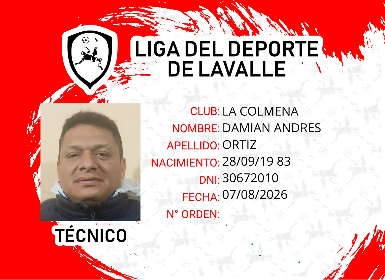 Foto carnet ORTIZ, DAMIAN ANDRES