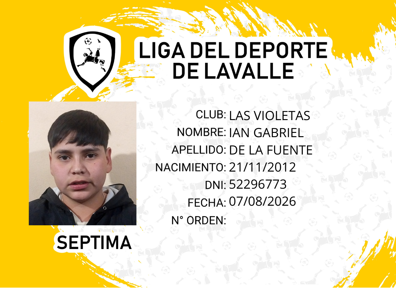Foto carnet DE LA FUENTE, IAN GABRIEL