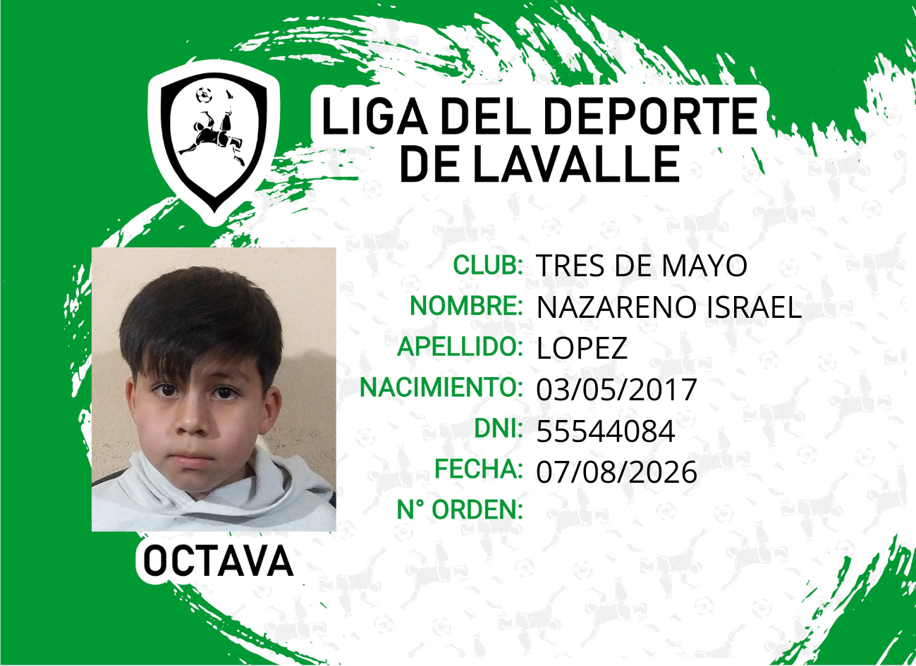 Foto carnet LOPEZ, NAZARENO ISRAEL