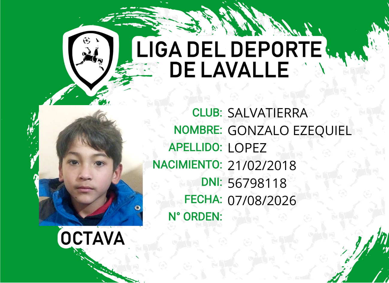 Foto carnet LOPEZ, GONZALO EZEQUIEL