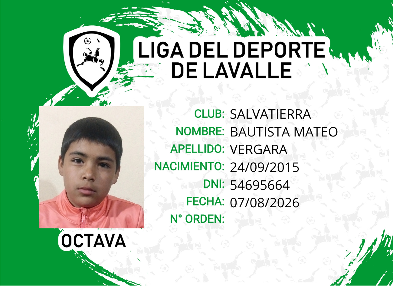 Foto carnet VERGARA, BAUTISTA MATEO