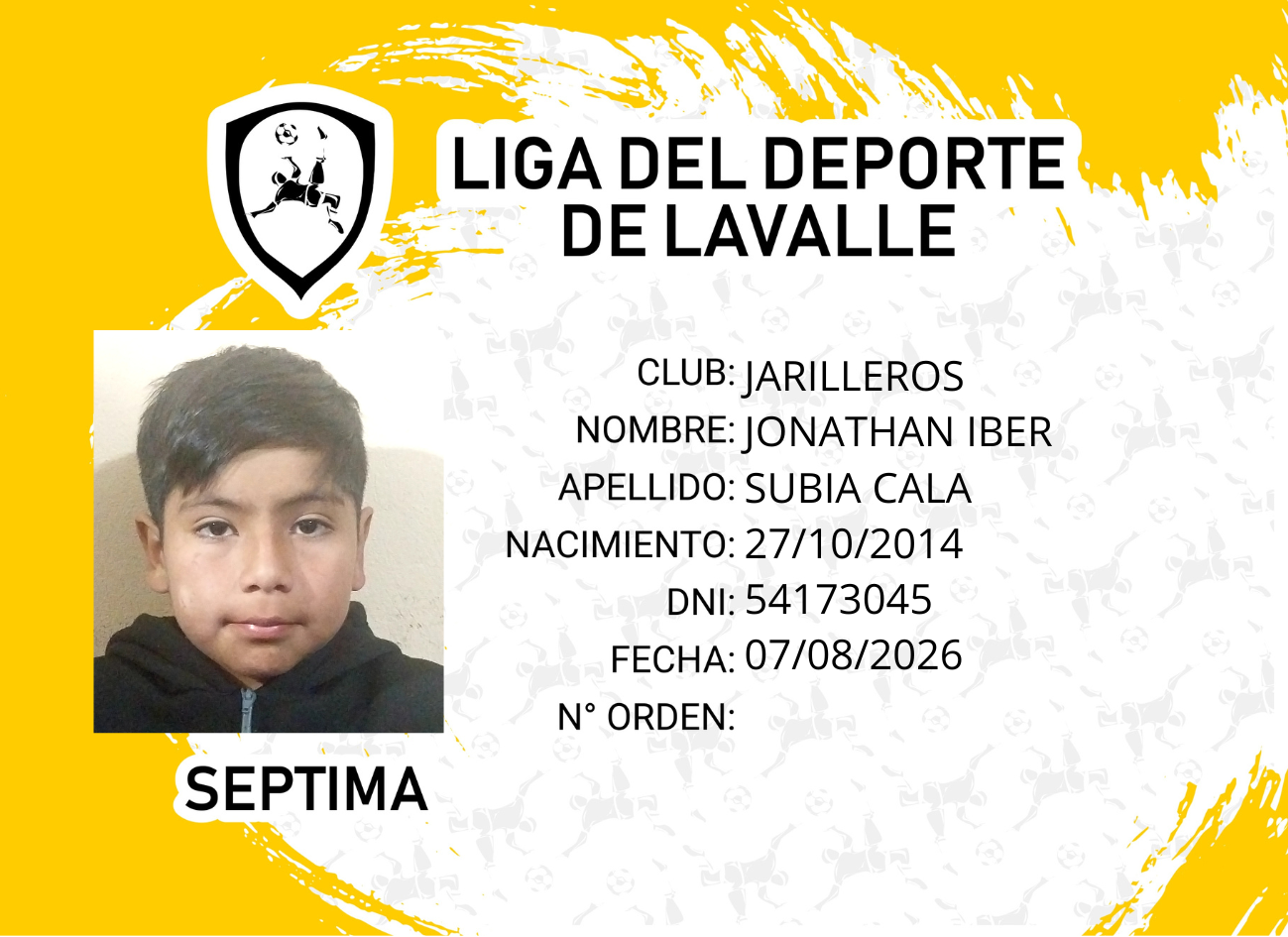 Foto carnet SUBIA CALA, JONATHAN IBER