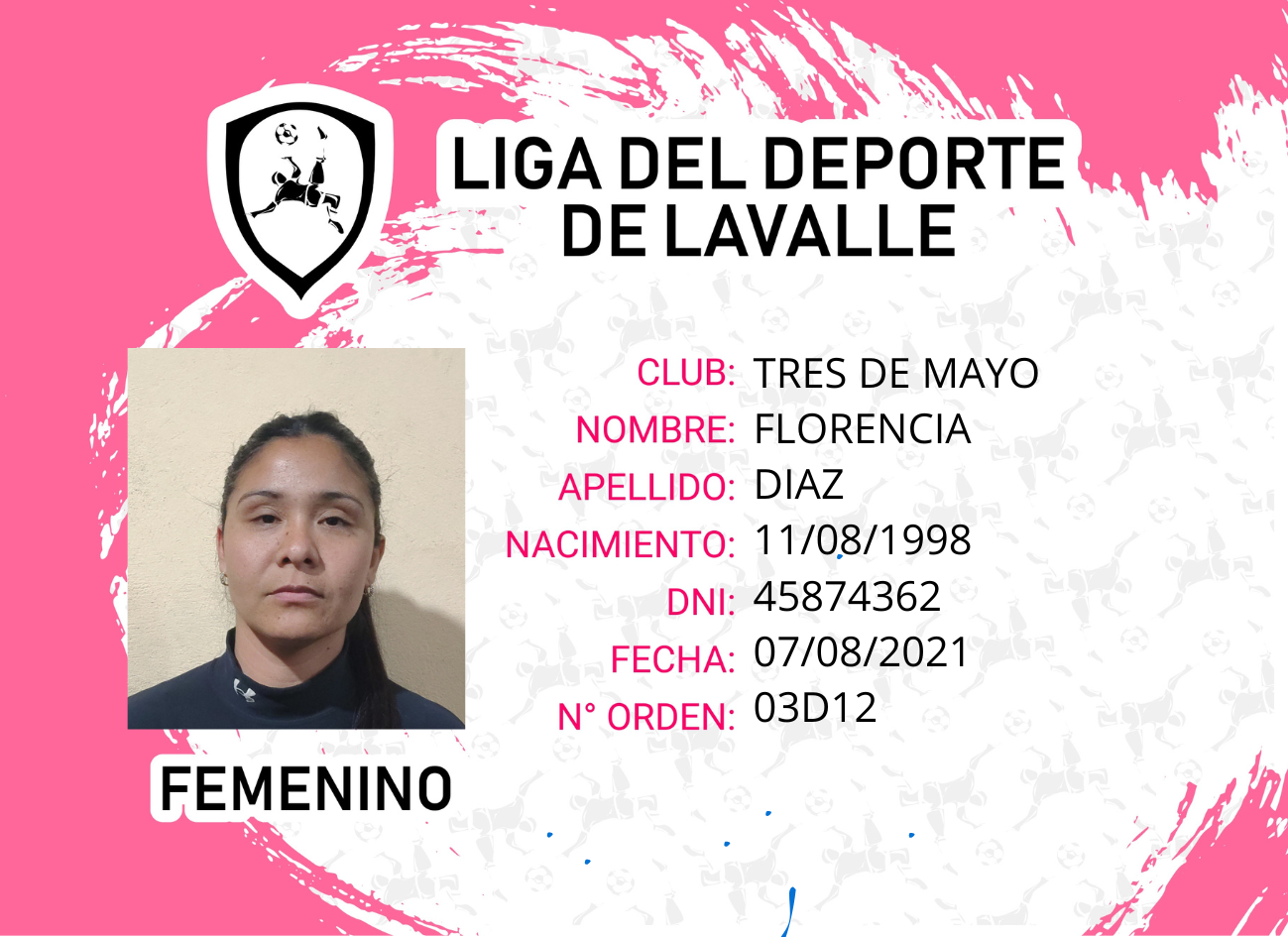 Foto carnet DIAZ, FLORENCIA