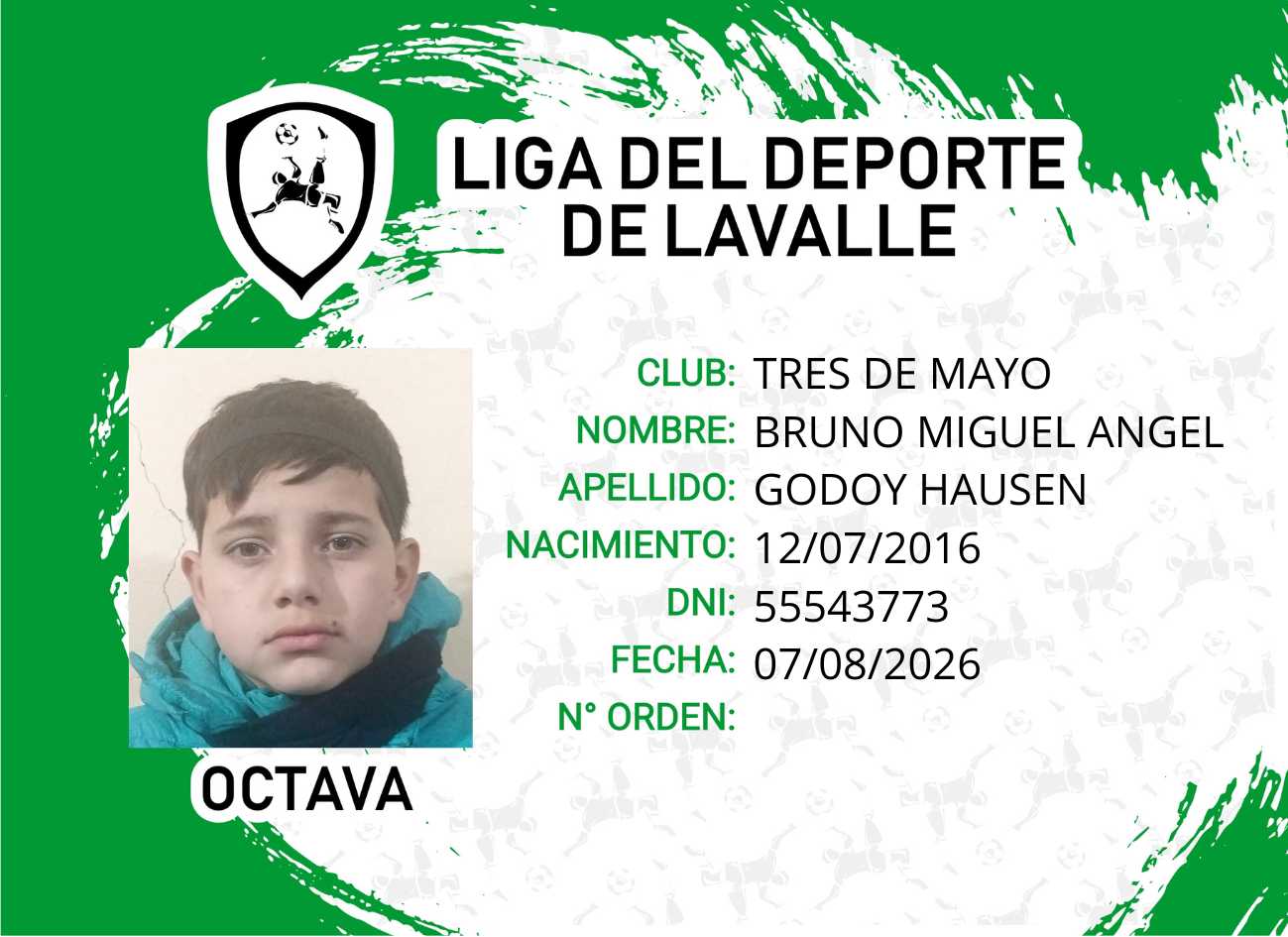 Foto carnet GODOY HAUSEN, BRUNO MIGUEL ANGEL