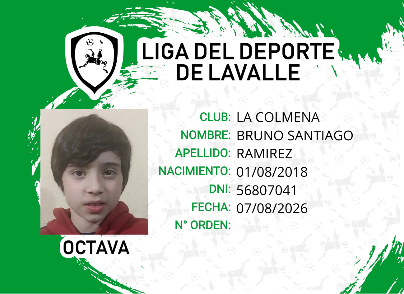 Foto carnet RAMIREZ, BRUNO SANTIAGO
