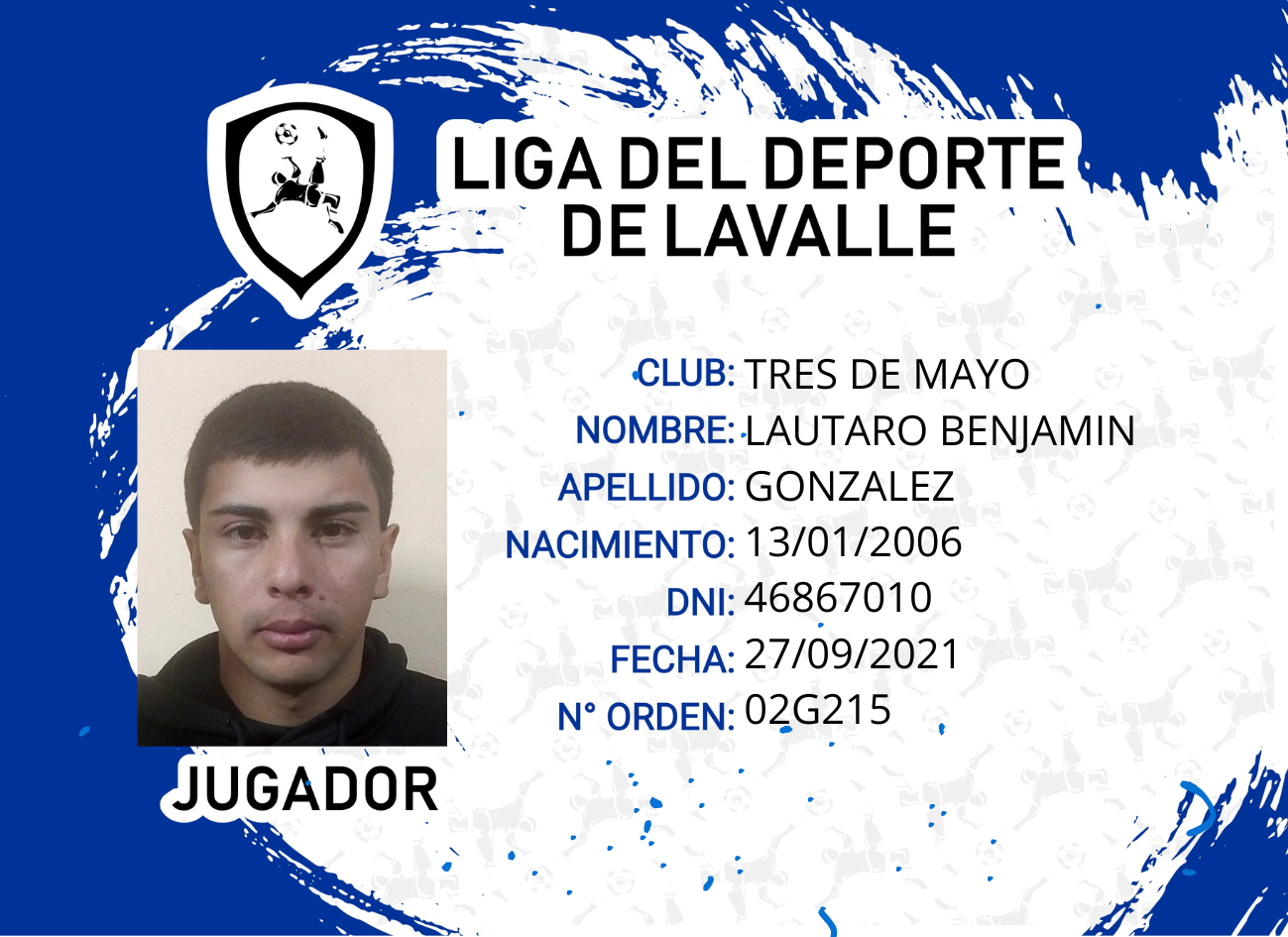 Foto carnet GONZALEZ, LAUTARO BENJAMIN