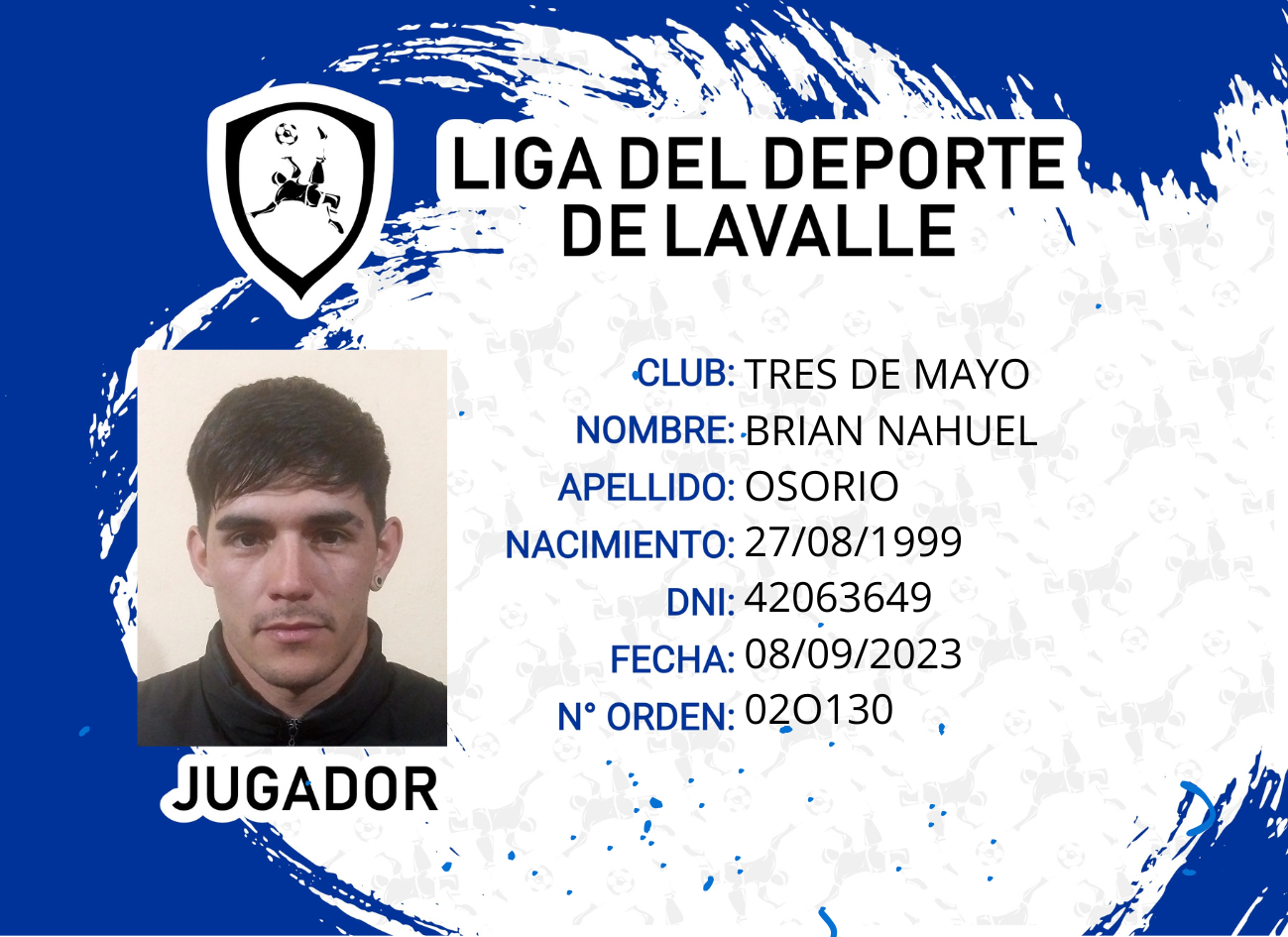 Foto carnet OSORIO, BRIAN NAHUEL