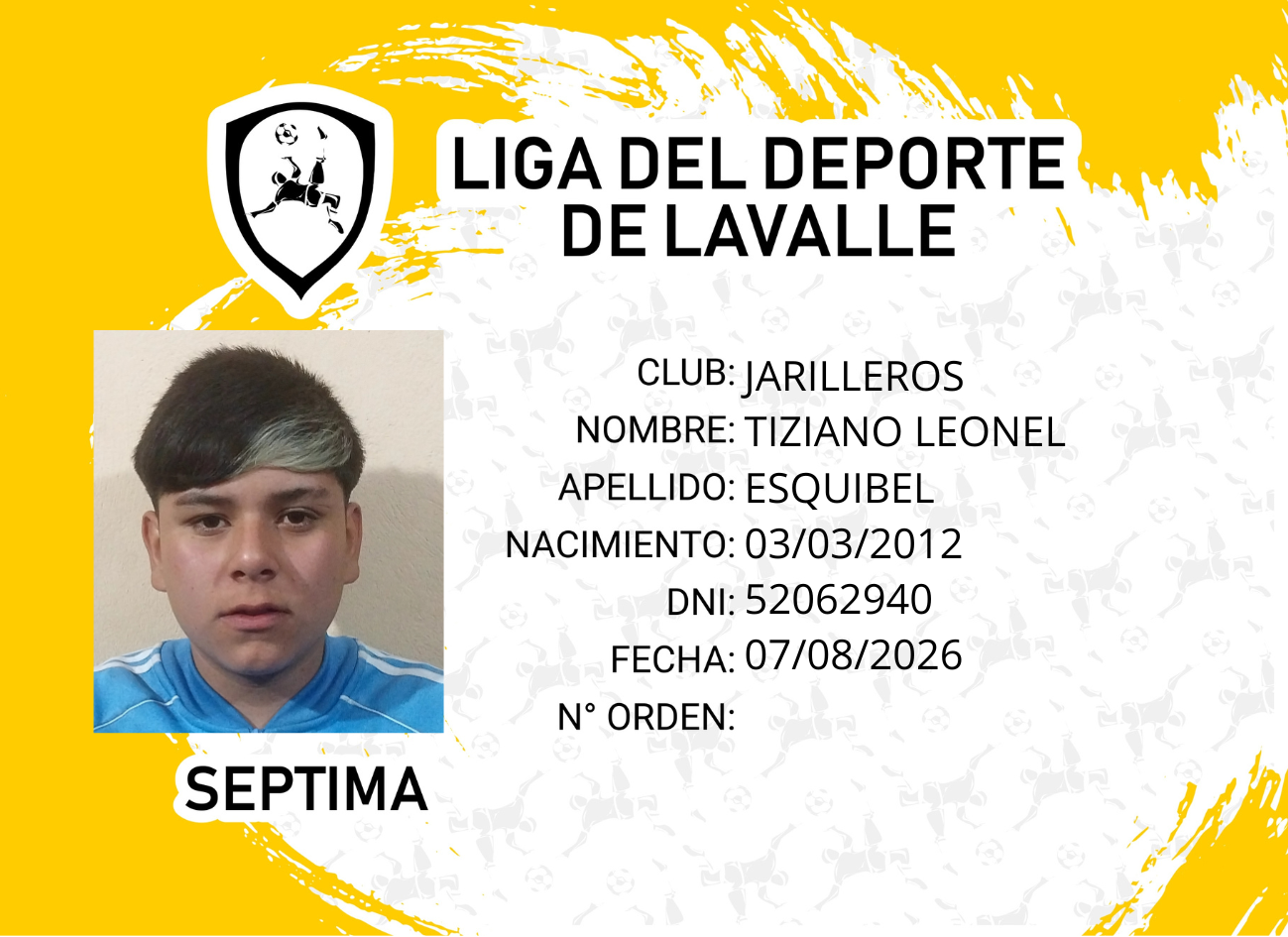 Foto carnet ESQUIBEL, TIZIANO LEONEL