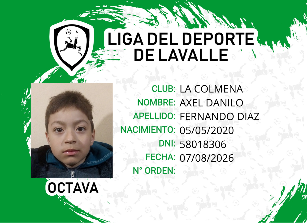 Foto carnet FERNANDEZ DIAZ, AXEL DANILO