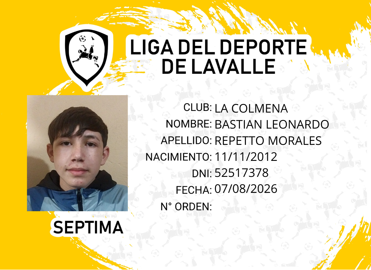 Foto carnet REPETTO MORALES, BASTIAN LEONARDO