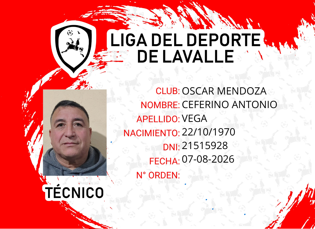 Foto carnet VEGA, CEFERINO ANTONIO