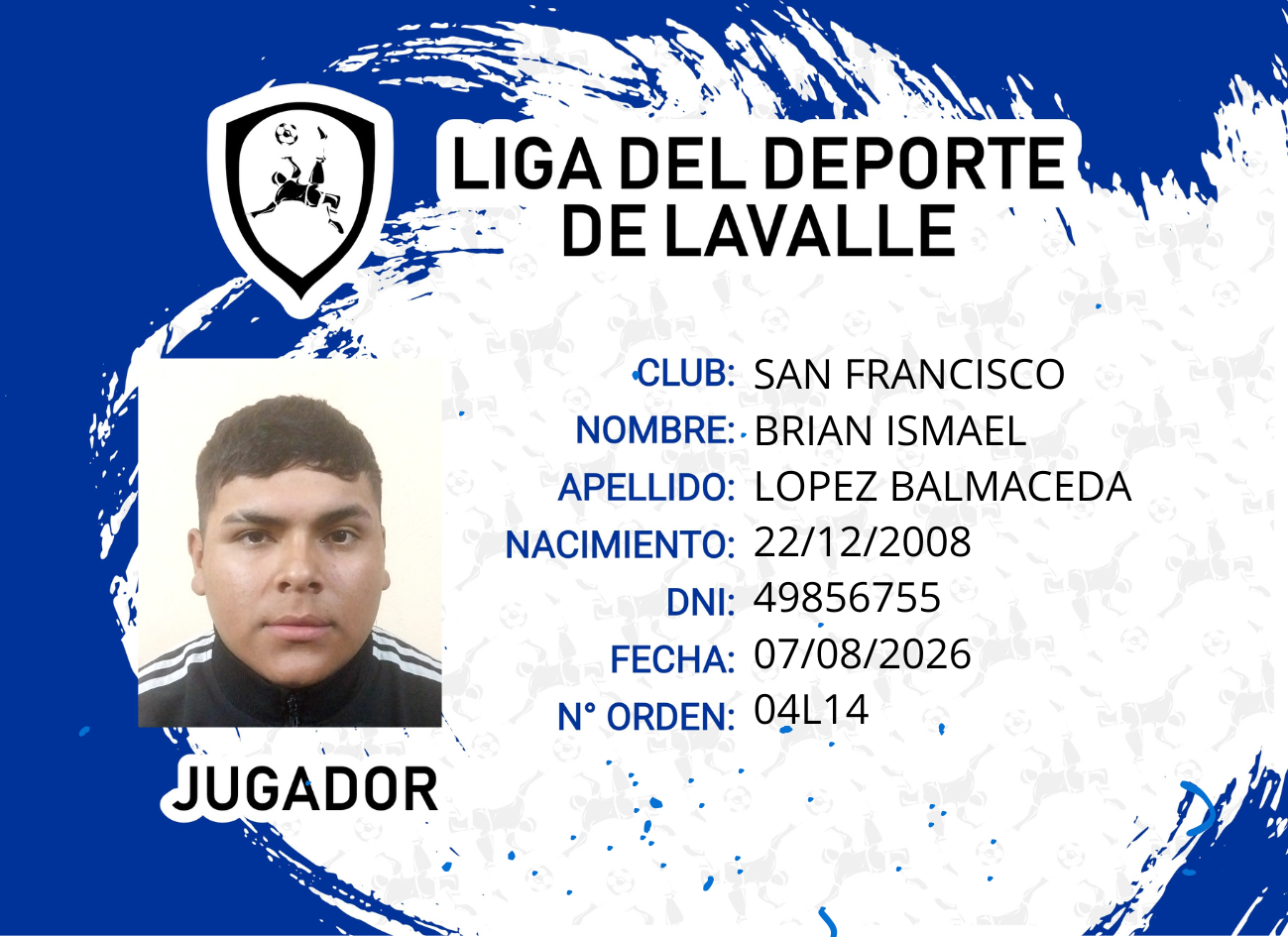 Foto carnet LOPEZ BALMACEDA, BRIAN ISMAEL